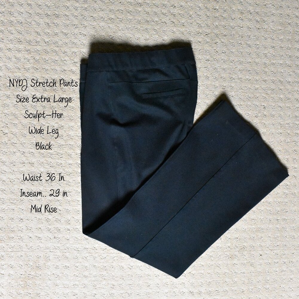 NYDJ Pants XL Stretch Sculpt Her Black Pull On Machine Wash Bin 5